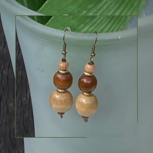 'Beaded Drum' Dangle earrings